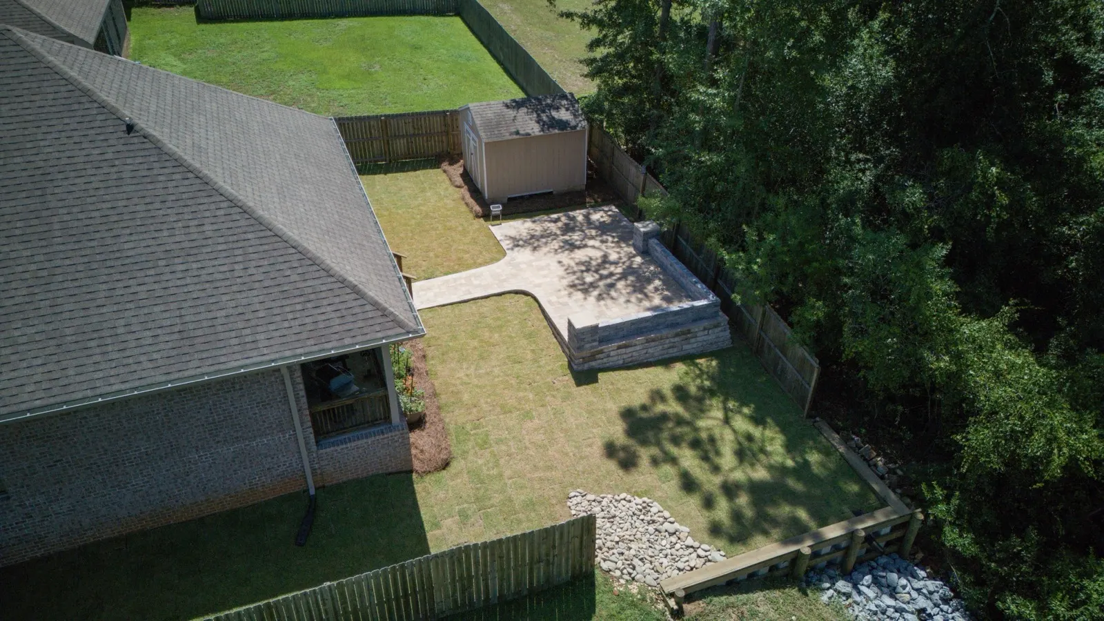 Paver patio installed at a home in Baldwin County, Alabama